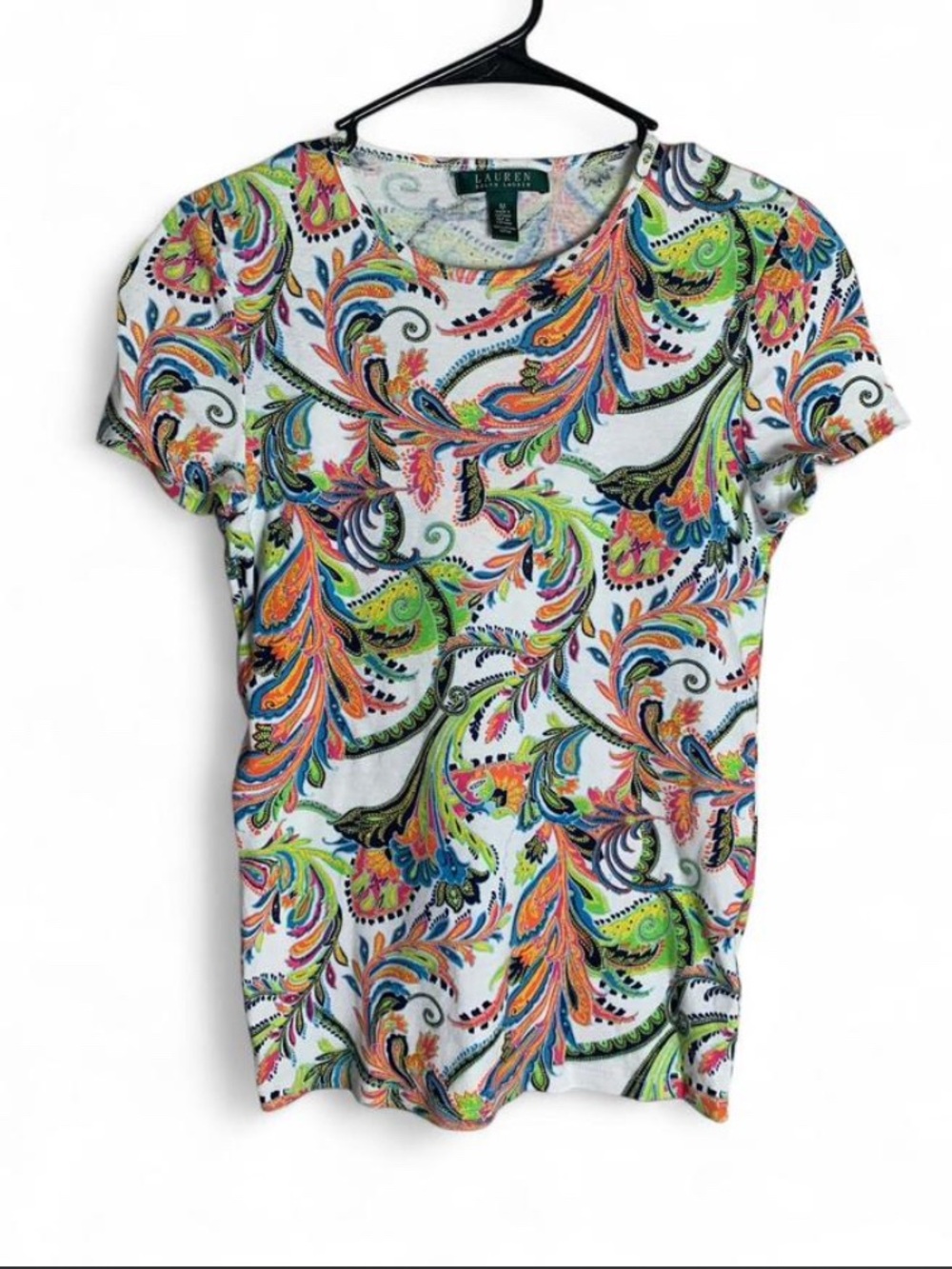 Lauren Ralph Lauren | 100% Cotton Coastal Boho Paisley Statement Top